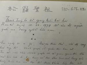Bút tích của cố ĐT Lê Quang Bình ghi lại thơ giáng cơ của Cụ Tùng La